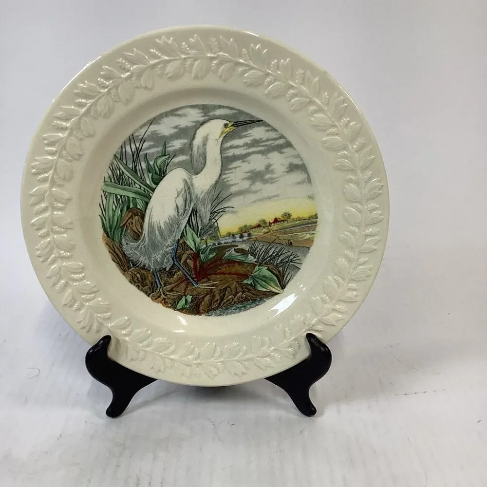 Adams England THE BIRDS OF AMERICA Audubon SNOWY EGRET Dinner Plate